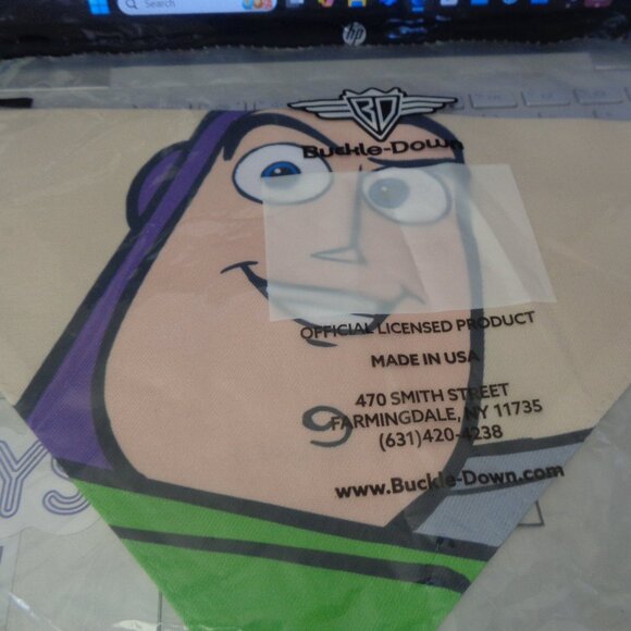 Disney Buckle-Down Dog Pet Bandana Slide Over On To Collar Buzz Lightyear - Picture 1 of 1
